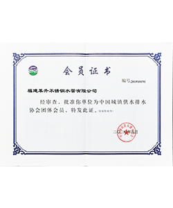 中國城鎮(zhèn)供水排水會(huì)員證書
